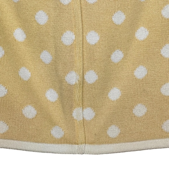Escada Cotton Knit Buttery Yellow & White Polka Dot Pull On Skirt EU Size 36=S - Picture 3 of 13